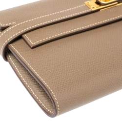 Hermes Etoupe Epsom Leather Classic Kelly Wallet