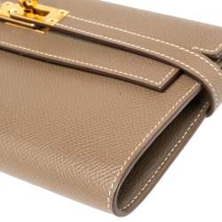 Hermes Etoupe Epsom Leather Classic Kelly Wallet