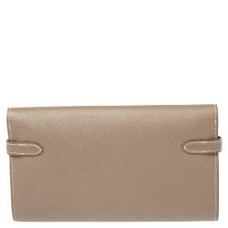 Hermes Etoupe Epsom Leather Classic Kelly Wallet