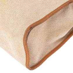 Pre Owned Hermes Natural/Toile Canvas and Leather Herbag Zip 31 Bag