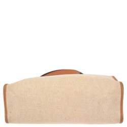 Pre Owned Hermes Natural/Toile Canvas and Leather Herbag Zip 31 Bag