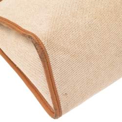 Pre Owned Hermes Natural/Toile Canvas and Leather Herbag Zip 31 Bag