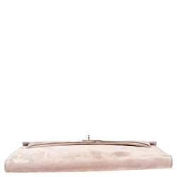 Hermes Glycine Veau Doblis Palladium Finish Kelly Longue Clutch 34