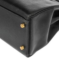 Pre Owned Hermes Black Ardenes Leather Gold Plated Kelly Retourne 32 Bag