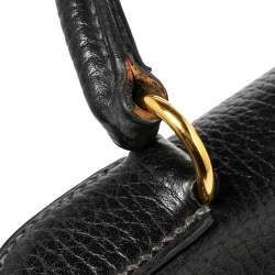 Pre Owned Hermes Black Ardenes Leather Gold Plated Kelly Retourne 32 Bag