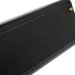 Pre Owned Hermes Black Ardenes Leather Gold Plated Kelly Retourne 32 Bag