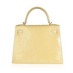 Hermes Yellow Lizard Leather Gold Hardware Sellier Kelly 28 Bag