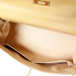 Hermes Yellow Lizard Leather Gold Hardware Sellier Kelly 28 Bag