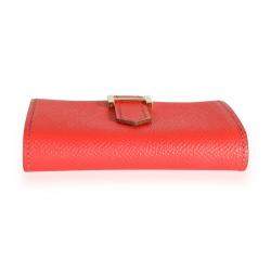 Hermes Pink Epsom Leather Bearn Compact Wallet 