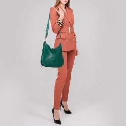 Pre Owned Hermes Menthe Clemence Leather Evelyne III PM Bag