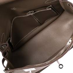 Pre Owned Hermes Etoupe Togo Leather Jypsiere 28 Bag