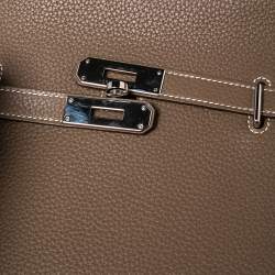 Pre Owned Hermes Etoupe Togo Leather Jypsiere 28 Bag