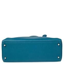 Hermes Cobalt Togo Leather Palladium Plated Kelly Retourne 35 Bag