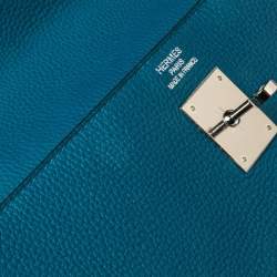 Hermes Cobalt Togo Leather Palladium Plated Kelly Retourne 35 Bag