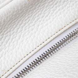 Pre Owned Hermes White Togo Leather Victoria II 35 Bag