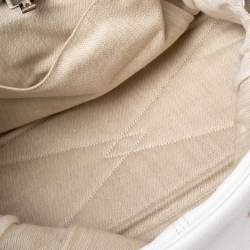 Pre Owned Hermes White Togo Leather Victoria II 35 Bag