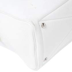 Pre Owned Hermes White Togo Leather Victoria II 35 Bag