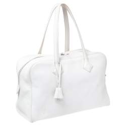 Pre Owned Hermes White Togo Leather Victoria II 35 Bag