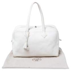 Pre Owned Hermes White Togo Leather Victoria II 35 Bag