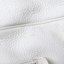 Pre Owned Hermes White Togo Leather Victoria II 35 Bag