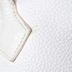 Pre Owned Hermes White Togo Leather Victoria II 35 Bag