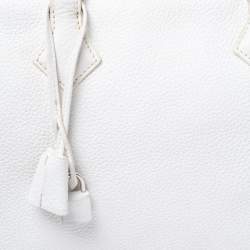 Pre Owned Hermes White Togo Leather Victoria II 35 Bag