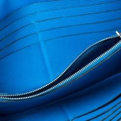 Pre Owned Hermes Mykonos Evercolor Leather Palladium Plated Constance Long Wallet