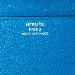 Pre Owned Hermes Mykonos Evercolor Leather Palladium Plated Constance Long Wallet