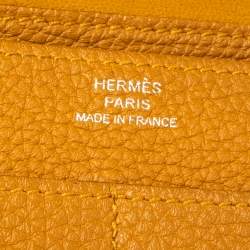 Pre Owned Hermes Gold Clemence Leather Dogon Wallet