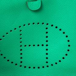 Pre Owned Hermes Bamboo Clemence Leather Evelyne III PM Bag