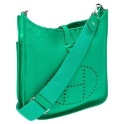 Pre Owned Hermes Bamboo Clemence Leather Evelyne III PM Bag