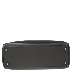 Pre Owned Hermes Ardoise Evercolor Leather Palladium Finished Kelly Retourne 35 Bag