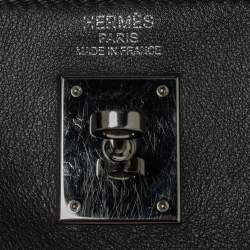 Pre Owned Hermes Ardoise Evercolor Leather Palladium Finished Kelly Retourne 35 Bag