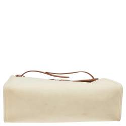 Pre Owned Hermes Beige/Tan Canvas and Leather Herbag Zip 31 Bag