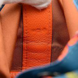 Hermes Blue/Orange Leather Silk Sac Soi Cool 22 Backpack