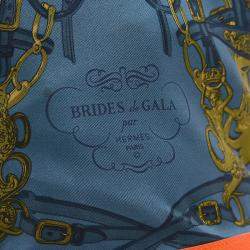 Hermes Blue/Orange Leather Silk Sac Soi Cool 22 Backpack