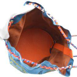 Hermes Blue/Orange Leather Silk Sac Soi Cool 22 Backpack