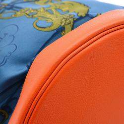Hermes Blue/Orange Leather Silk Sac Soi Cool 22 Backpack