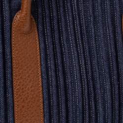 Pre Owned Hermes Blue/Brown Denim and Leather Garden Party 36 Bag