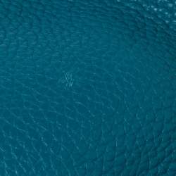 Pre Owned Hermes Bleu Izmir Taurillon Clemence Leather Evelyne III GM Bag