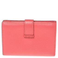 Pre Owned Hermes Rose Lipstick Evercolor Leather Bearn Card Holder