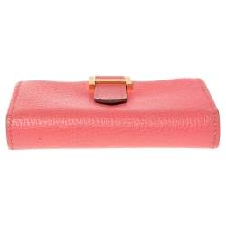 Pre Owned Hermes Rose Lipstick Evercolor Leather Bearn Card Holder