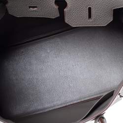 Hermes Etain Taurillon Clemence Leather Palladium Plated Birkin 35 Bag