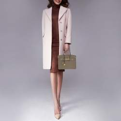 Hermes Etoupe Togo Leather Gold Plated Birkin 25 Bag 
