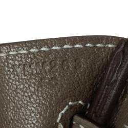 Hermes Etoupe Togo Leather Gold Plated Birkin 25 Bag 