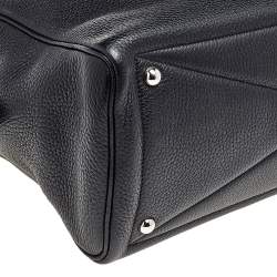 Pre Owned Hermes Black Clemence Leather Victoria II Fourre Tout 35 Bag