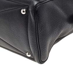 Pre Owned Hermes Black Clemence Leather Victoria II Fourre Tout 35 Bag