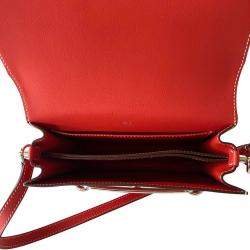 Hermes Red Leather Sac Roulis 23 Shoulder Bag