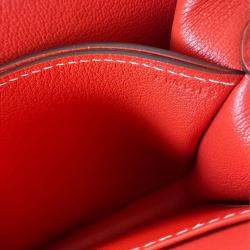 Hermes Red Leather Sac Roulis 23 Shoulder Bag