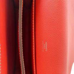 Hermes Red Leather Sac Roulis 23 Shoulder Bag